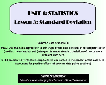 Preview of Standard Deviation (Math 1)