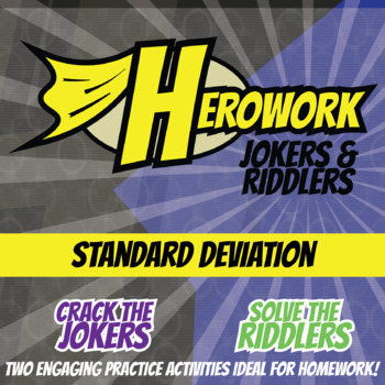 Preview of Standard Deviation Printable Activities - Mystery Pic & Joke Herowork Worksheets
