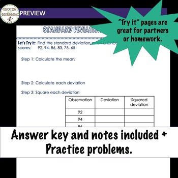 ap statistics assignment standard deviation and variance