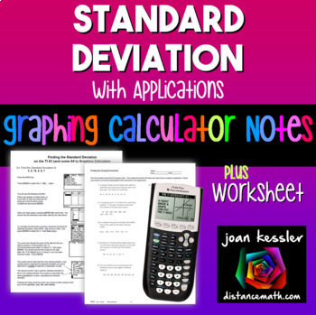 Preview of Standard Deviation on TI-84 Reference Sheets plus Practice