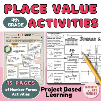Preview of Place Value: Standard Form, Expanded Form, Word Form worksheets for 4th grade
