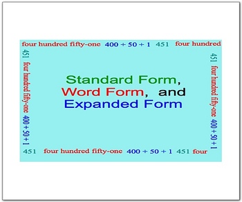 Preview of Standard, Expanded, and Word Form Math Smartboard Lessons