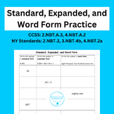 Standard, Expanded, and Word Form Practice Up to Thousands Place