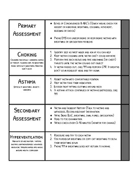 Preview of Standard First Aid Review Cards