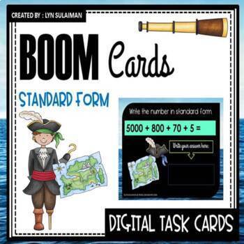 Preview of BOOM Cards™ Standard Form (4 digits) | Distance Learning