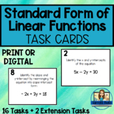 Standard Form Activity - Linear Functions - Task Cards - P