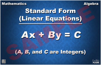 Preview of Standard Form (Linear Equations) Math Poster