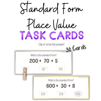 Preview of Standard Form Place Value Task Cards