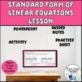 Standard Form of Linear Equations Algebra Lesson