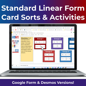 Preview of Standard Linear Form Card Sort & Other Digital Activities - Slides or Desmos