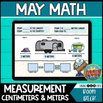 Preview of Standard Measurement Activities Comparing Length Centimeters Meters Boom Cards