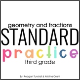 Standard Practice Geometry and Fractions Third Grade Skill Pages