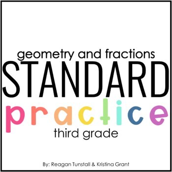 Preview of Standard Practice Geometry and Fractions Third Grade Skill Pages