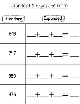Standard and Expanded Form by LeGrand Classroom | TPT