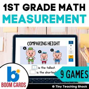 Preview of Standard and Nonstandard Measurement / 1st Grade Math Boom Cards