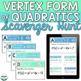 Standard and Vertex Form of Quadratics Scavenger Hunt Activity