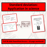 Standard deviation: Application in science. Lesson + workbook