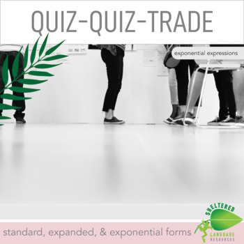 Preview of Standard form exponential form expanded form Quiz Quiz Trade Game