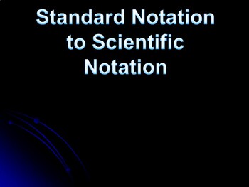 Preview of Standard to Scientific Notation
