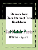 Standard to Slope Intercept Form and Graph - Cut & Paste A