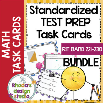 Preview of NWEA MAP Prep Math Practice Task Cards RIT Band 221-230 Intervention Bundle