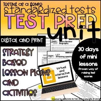 Preview of Standardized Test Prep UNIT:Testing as A Genre Daily Mini Lesson BUNDLE DIGITAL