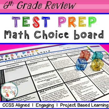 Preview of Standardized Test Math Choice Board – 6th Grade Standards - Distance Learning
