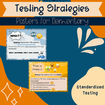 Preview of Standardized Testing Strategy Posters for Elementary Students