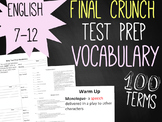 Standardized Testing Test Review Vocabulary Unit