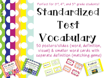 Preview of ELA Test Vocabulary Posters, Cards, Matching Game