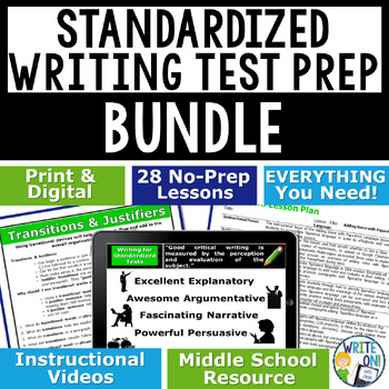 Preview of Standardized Writing Test Preparation Bundle - Writing, Grammar, Vocabulary Prep