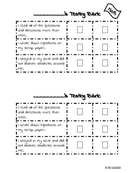 Standardized testing reflection rubrics for Math and ELA | TpT