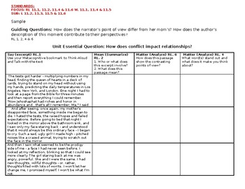 Preview of Standards-Aligned Graphic Organizer for Close Reading: Sample