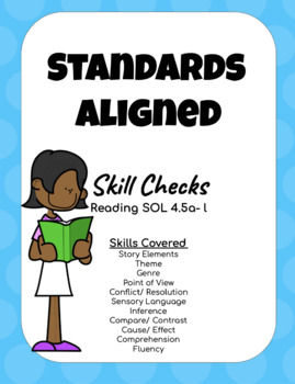 Preview of Standards Aligned Reading Skill Checks SOL 4.5
