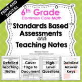 6th Grade Math Assessments - Common Core - Teaching Notes 