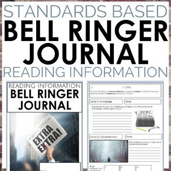 Preview of Reading Informational Texts Standards Based Bell Ringer Journal for Grades 6-8