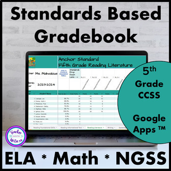 Preview of Standards Based Digital Grade Book Google Sheets (TM) Fifth Grade