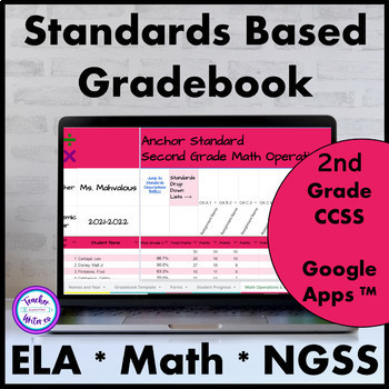 Preview of Standards Based Digital Grade Book Google Sheets (TM) Second Grade