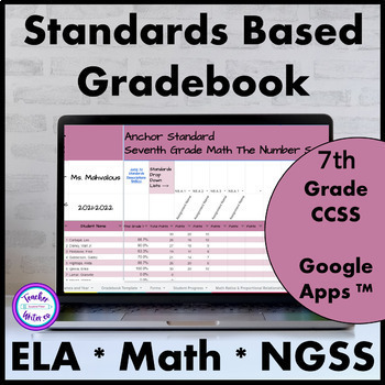 Preview of Standards Based Digital Grade Book Google Sheets (TM) Seventh Grade