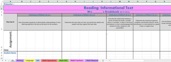 Preview of Standards Based Gradebook Grade 3