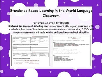 Preview of Standards Based Learning in the World Language Classroom