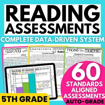 Preview of Standards-Based Reading Assessments for Student Data Reading Test Prep 5th Grade