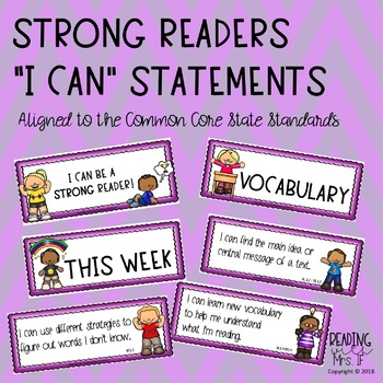 Preview of Standards-Based Reading "I Can" Statements