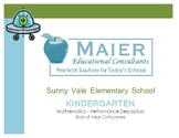 Standards Based Report Card - Kindergarten Math Performanc