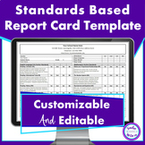 Standards Based Report Card Template for Quarters