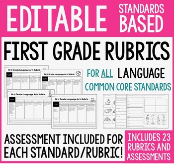 Preview of Standards Based Rubrics & Assessments (First Grade Language)