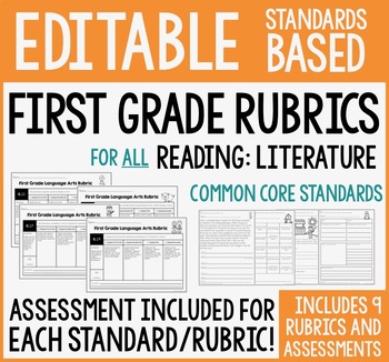 Preview of Standards Based Rubrics & Assessments (First Grade Reading: Literature)