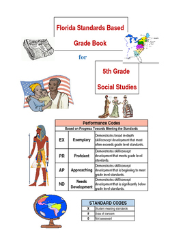 Preview of Florida Standards Based Social Studies Grade Book for 5th Grade