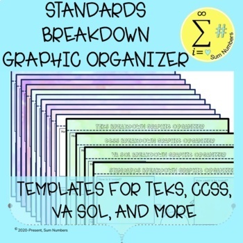 Preview of Standards Breakdown Graphic Organizer for Lesson Planning