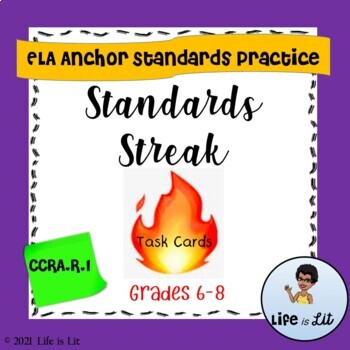 Preview of Standards Streak CCRA.R.1 Task Cards